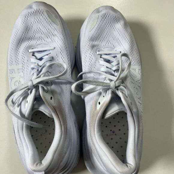 HOKA W Bondi 8 White Sneakers 10.5B - Picture 12 of 13